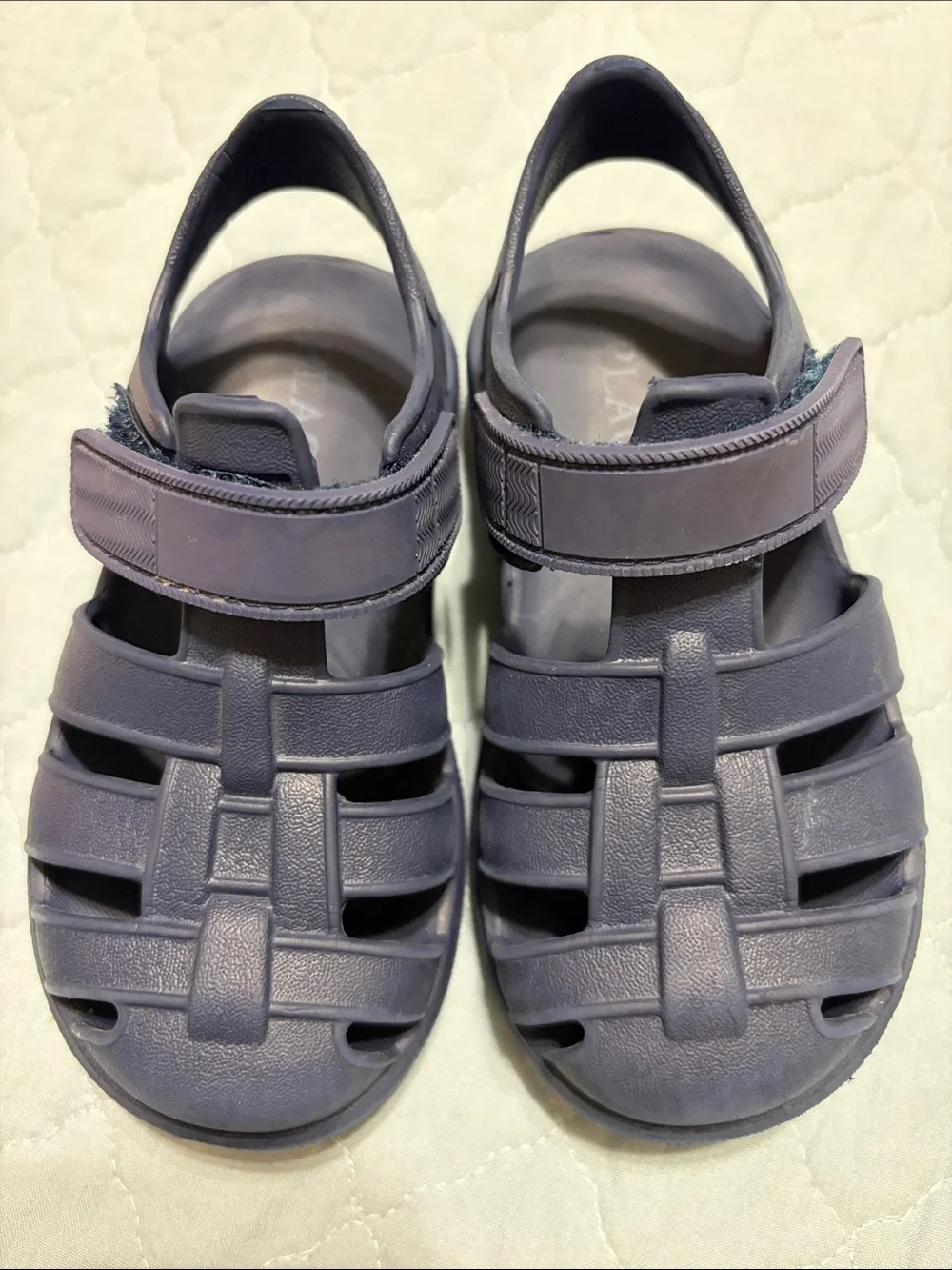 Toddler Slip on Rubber Navy Sandals Size 7